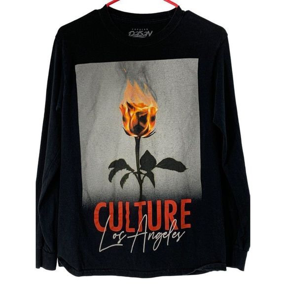 Popular Poison Culture Los Angeles Black T-shirt Long Sleeve Small Adult 5493 - Picture 1 of 6